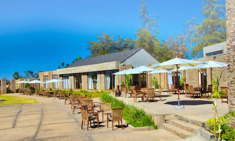 Outside dining area at Gondar Hills Resort