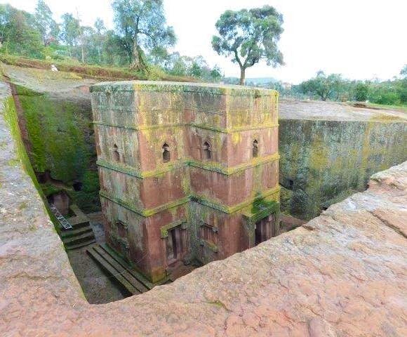Church of Saint George, rock-hewn churches in Lalibela Ethiopia
