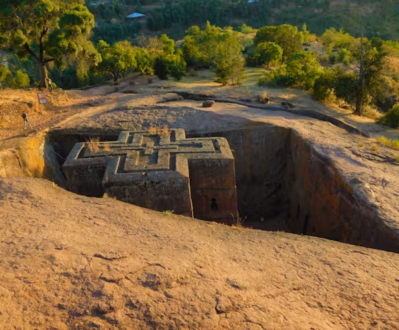 Church of Saint George, rock-hewn churches in Lalibela Ethiopia