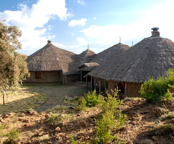 Tukuls of Simien Lodge in the Simien Mountains